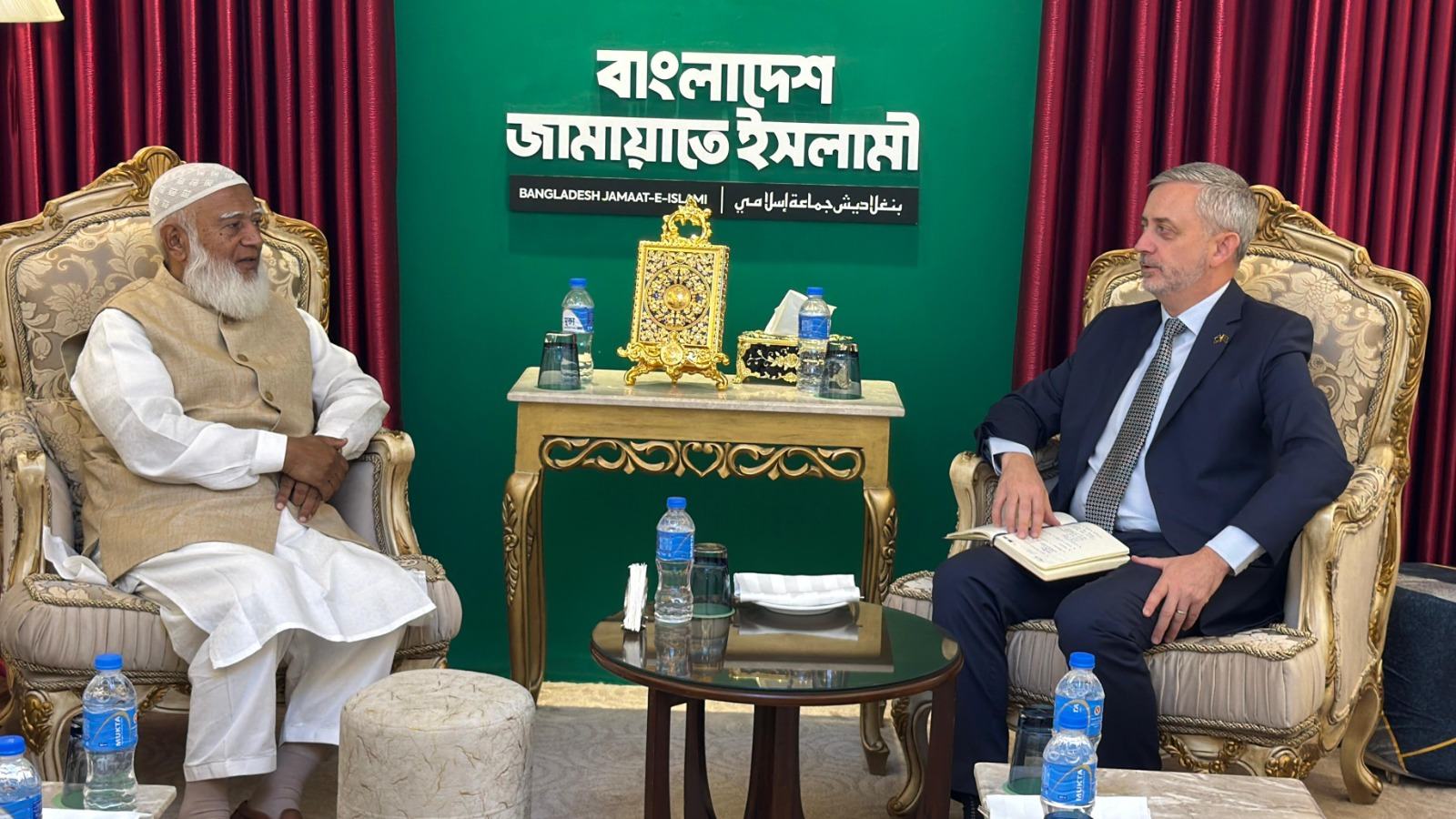 আমীরে জামায়াত সঙ্গে ইইউ-এর মান্যবর রাষ্ট্রদূত মি. মাইকেল মিলারের সৌজন্য সাক্ষাৎ