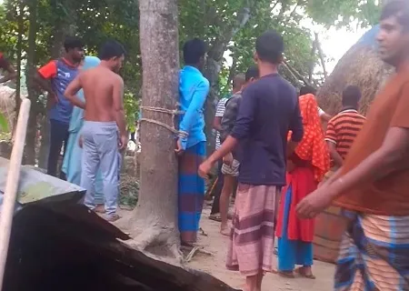 সলঙ্গায় গাছের সাথে বেঁধে দুই যুবককে নির্যাতন