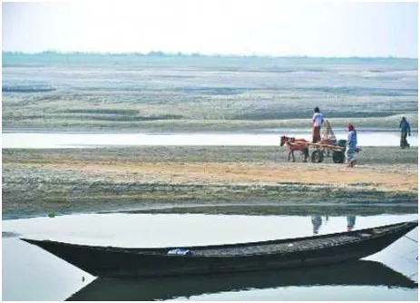 প্রমত্তা পদ্মার বুকে এখন চলছে ঘোড়ার গাড়ি: পানিপ্রবাহের তথ্য দেয়নি হাইড্রোলজি বিভাগ