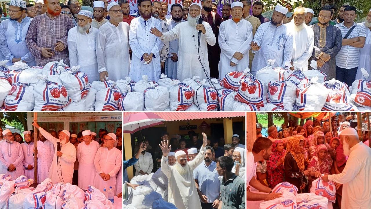 ঈদের ৪র্থ দিনে দিনভর সিলেটের বিভিন্ন উপজেলায় বন্যা কবলিত মানুষের মাঝে আমীরে জামায়াতের খাদ্য ও উপহার সামগ্রী বিতরণ