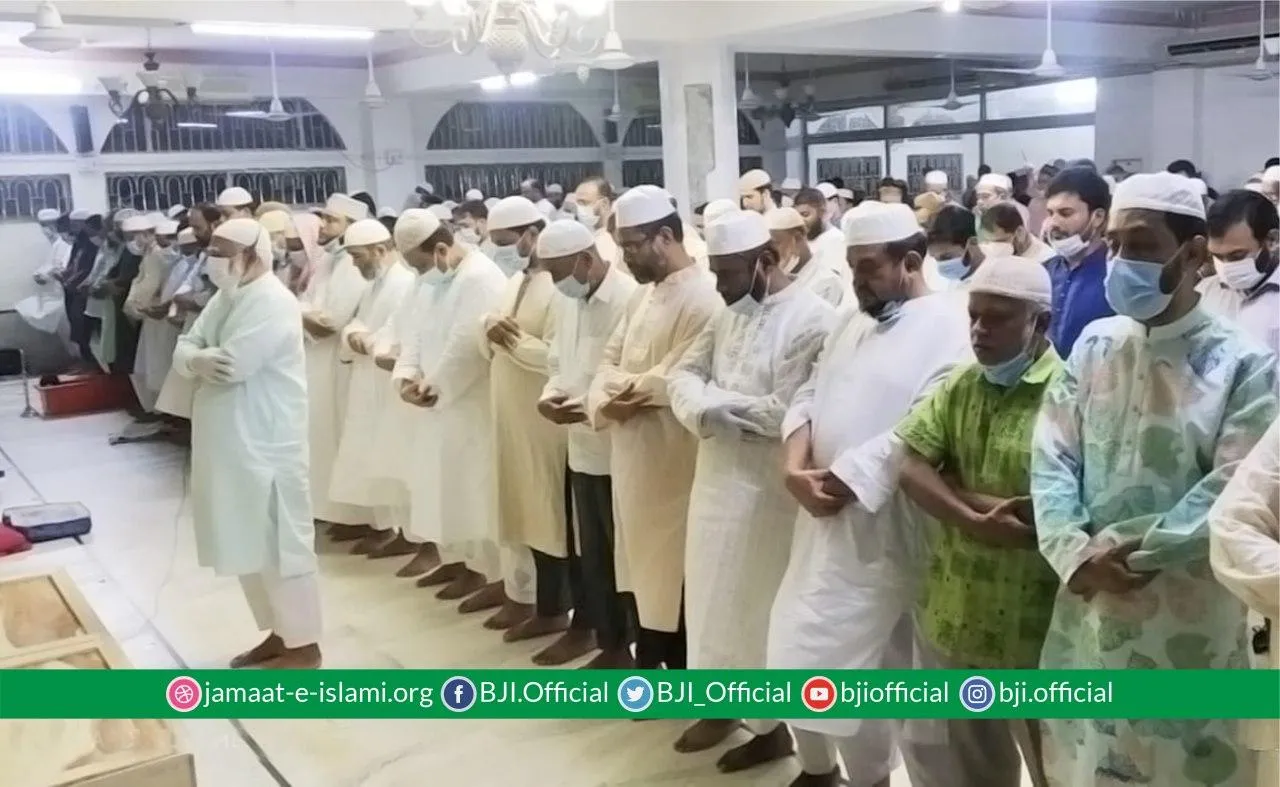 আমীরে জামায়াত ডা. শফিকুর রহমান এর ইমামতিতে এডভোকেট শেখ আনসার আলীর জানাজা অনুষ্ঠিত