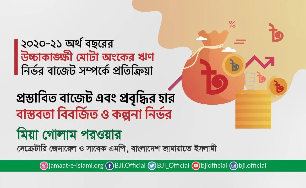 প্রস্তাবিত বাজেট এবং প্রবৃদ্ধির হার বাস্তবতা বিবর্জিত ও কল্পনা নির্ভর