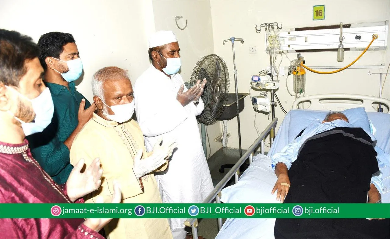 অসুস্থ বিএনপি নেতা রুহুল কবির রিজভী ও মাওলানা সোবহানকে দেখতে হাসপাতালে মিয়া গোলাম পরওয়ার