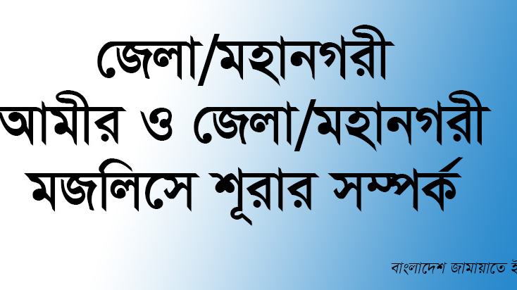 জেলা/মহানগরী আমীর ও জেলা/মহানগরী মজলিসে শূরার সম্পর্ক