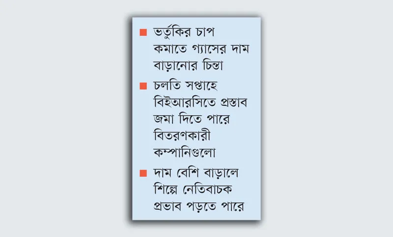 গ্যাসের দাম বাড়ানোর প্রস্তাব আসছে