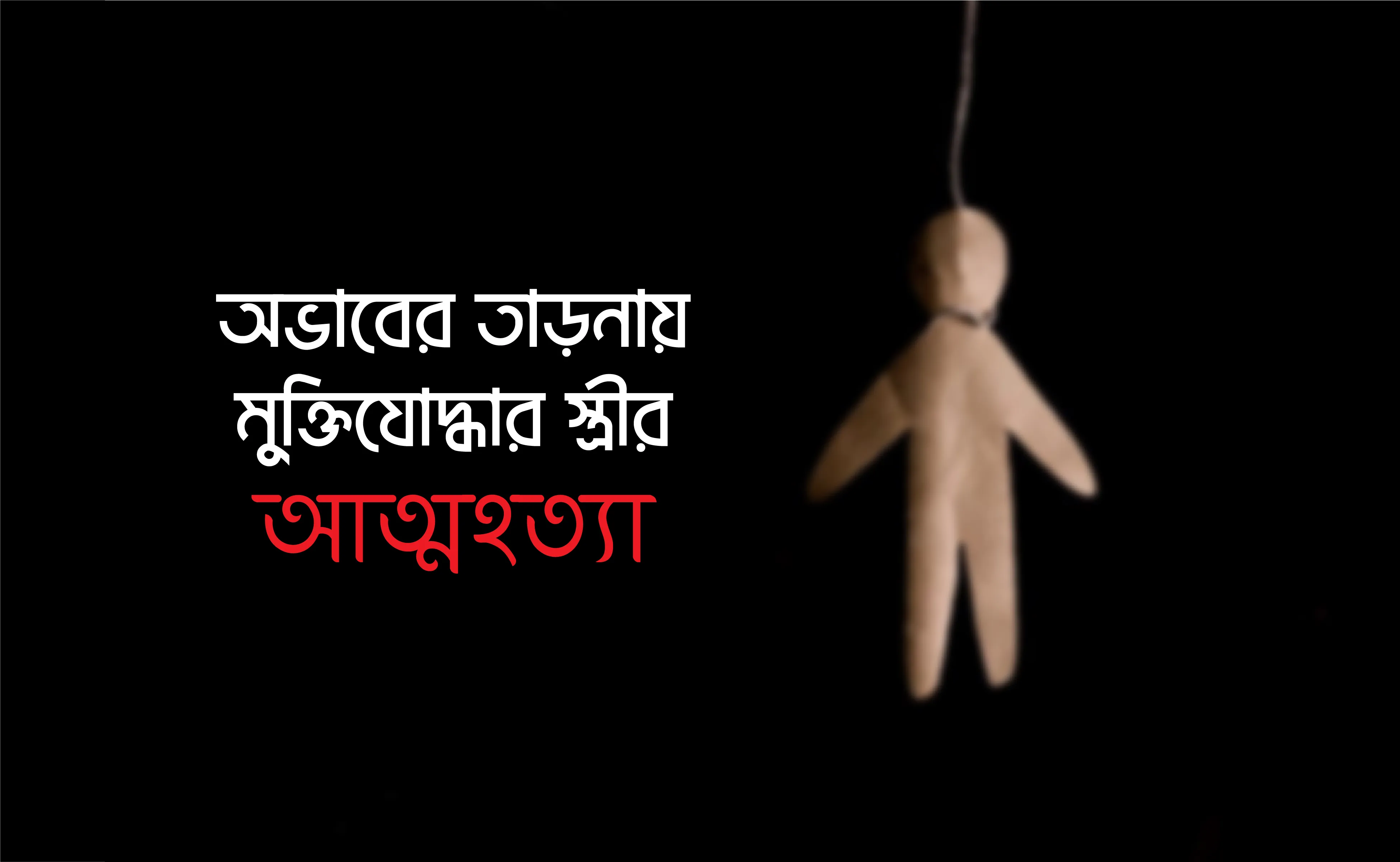 অভাবের তাড়নায় মুক্তিযোদ্ধার স্ত্রীর আত্মহত্যা