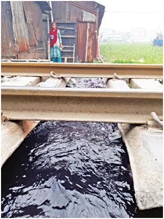 ঢাকা–না.গঞ্জ রেললাইনের নিচে তরল বর্জ্যের ১০ নালা