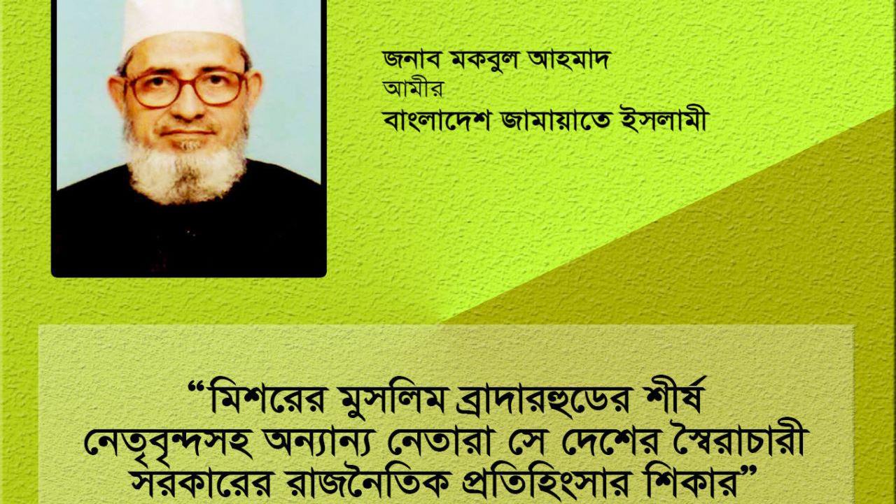 মিশরের মুসলিম ব্রাদারহুডের শীর্ষ নেতৃবৃন্দসহ অন্যান্য নেতারা সে দেশের স্বৈরাচারী সরকারের রাজনৈতিক প্রতিহিংসার শিকার
