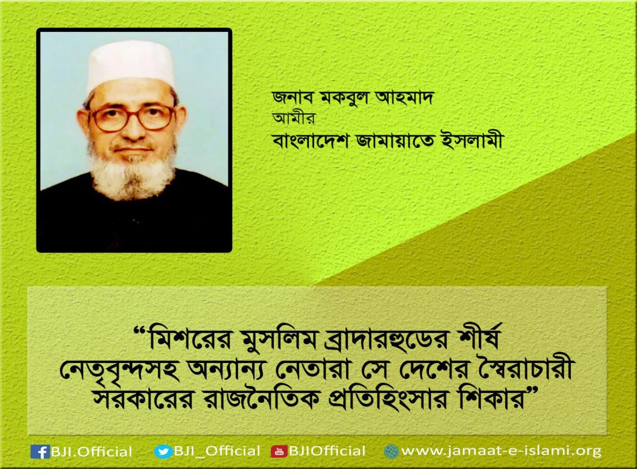মিশরের মুসলিম ব্রাদারহুডের শীর্ষ নেতৃবৃন্দসহ অন্যান্য নেতারা সে দেশের স্বৈরাচারী সরকারের রাজনৈতিক প্রতিহিংসার শিকার