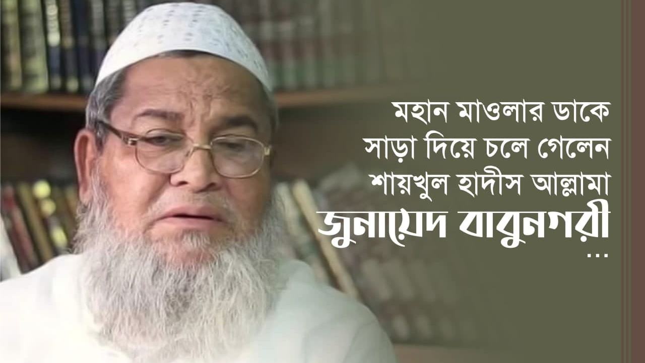 মহান মাওলার ডাকে সাড়া দিয়ে চলে গেলেন শায়খুল হাদীস আল্লামা জুনায়েদ বাবুনগরী...