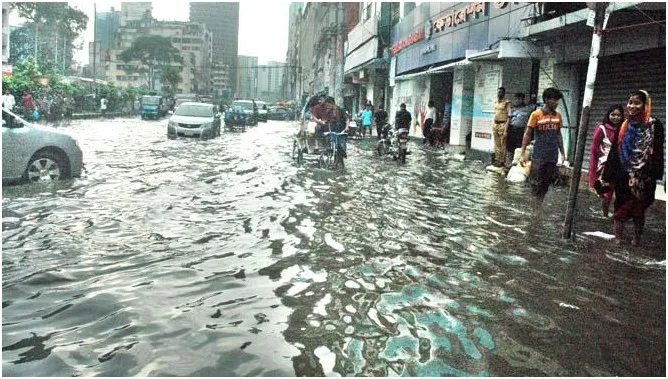 পানিজট ও যানজটে নাস্তানাবুদ নগরবাসী