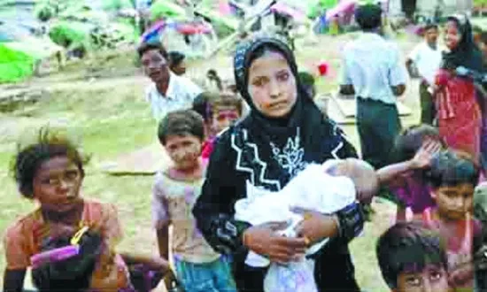 স্বামীর লাশ রেখে ৭ দিনের শিশু নিয়ে সীমান্তে রোহিঙ্গা নারী