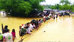 টানা বৃষ্টি দুর্ভোগে রোহিঙ্গারা