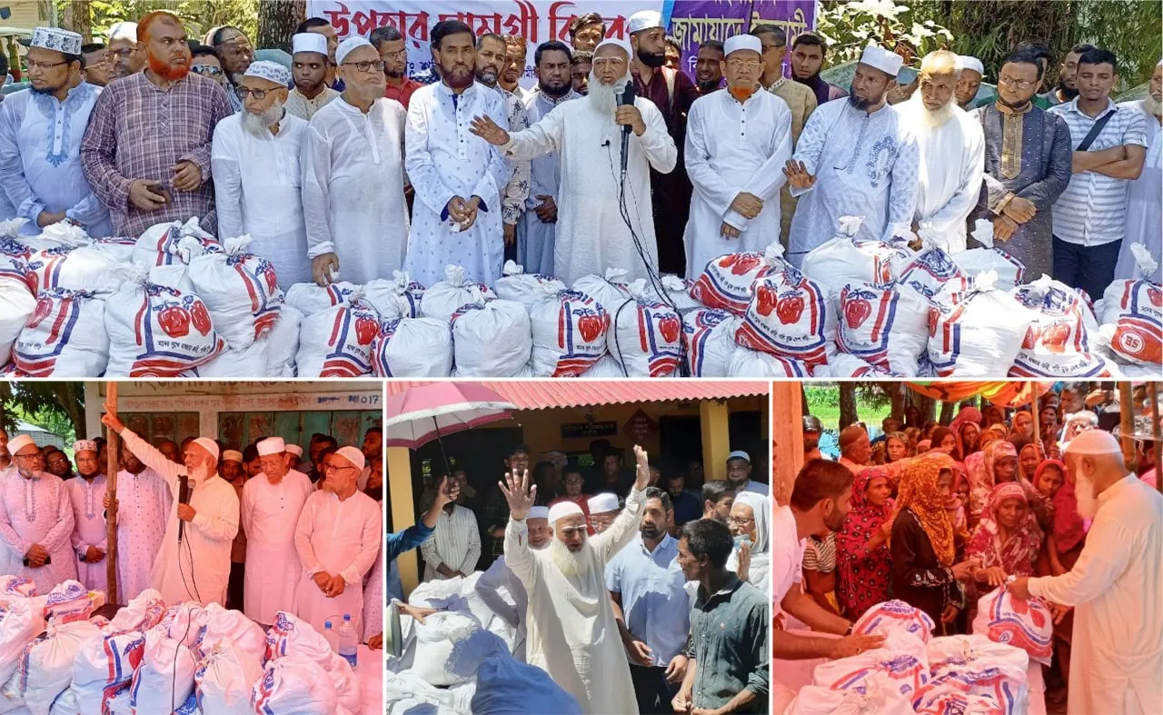 ঈদের ৪র্থ দিনে দিনভর সিলেটের বিভিন্ন উপজেলায় বন্যা কবলিত মানুষের মাঝে আমীরে জামায়াতের খাদ্য ও উপহার সামগ্রী বিতরণ