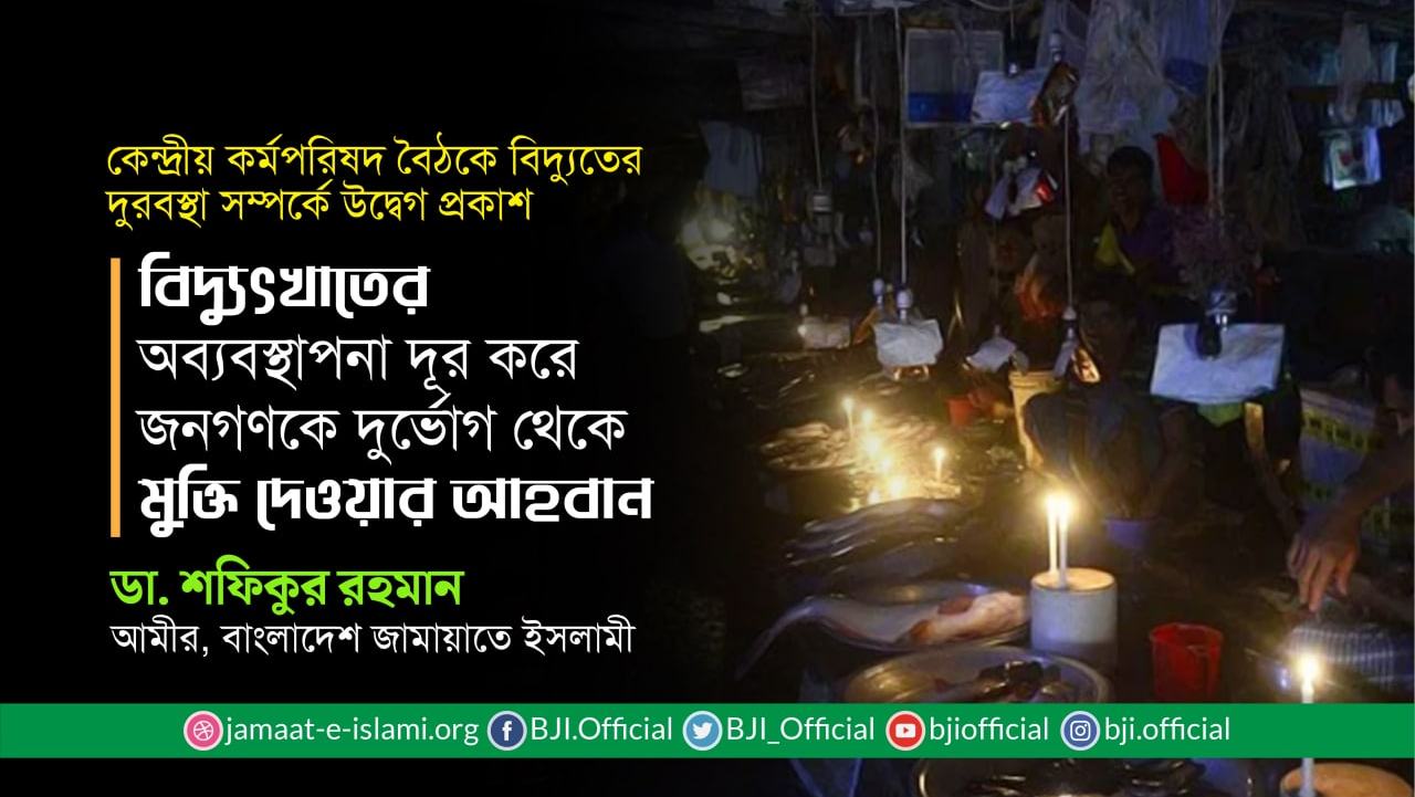বিদ্যুৎখাতের অব্যবস্থাপনা দূর করে জনগণকে দুর্ভোগ থেকে মুক্তি দেওয়ার আহবান