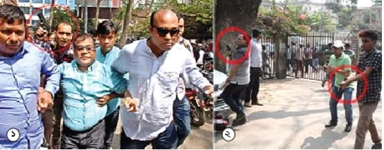 সাদাপোশাকে অস্ত্র হাতে পুলিশের ধাওয়া