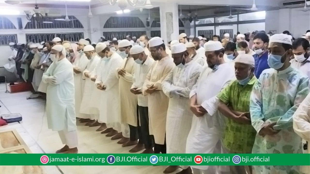 আমীরে জামায়াত ডা. শফিকুর রহমান এর ইমামতিতে এডভোকেট শেখ আনসার আলীর জানাজা অনুষ্ঠিত