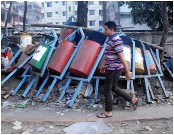 প্রকল্প অস্তিত্বহীনতার মুখে বছর না যেতেই: দুই সিটির মিনি ডাস্টবিন